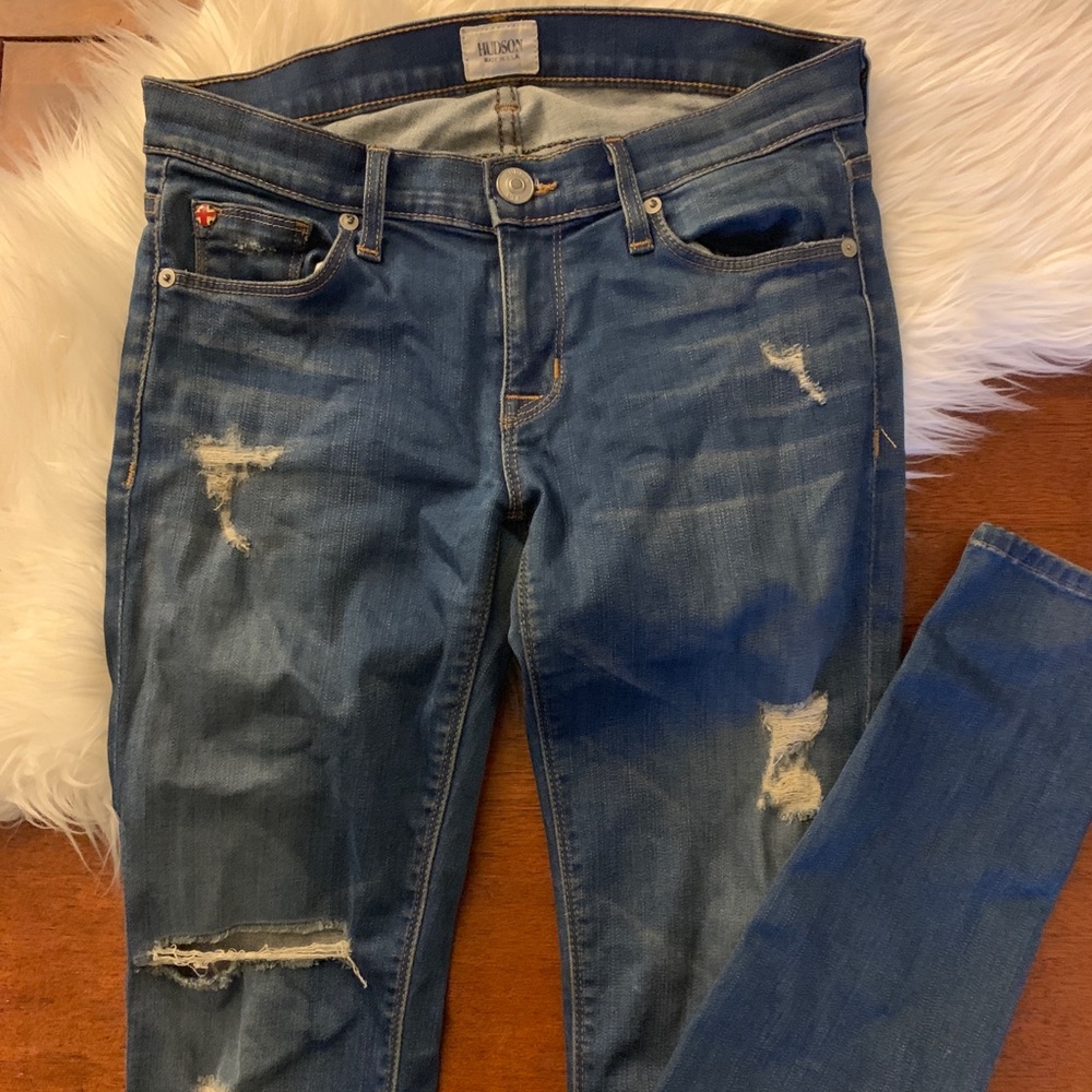 Hudson distressed skinny jeans